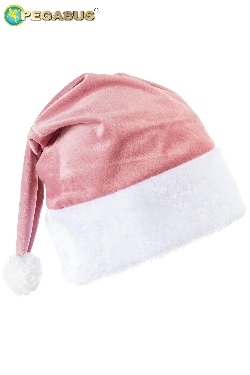 CAPPELLO NATALIZIO LUSSO IN VELLUTO ROSA